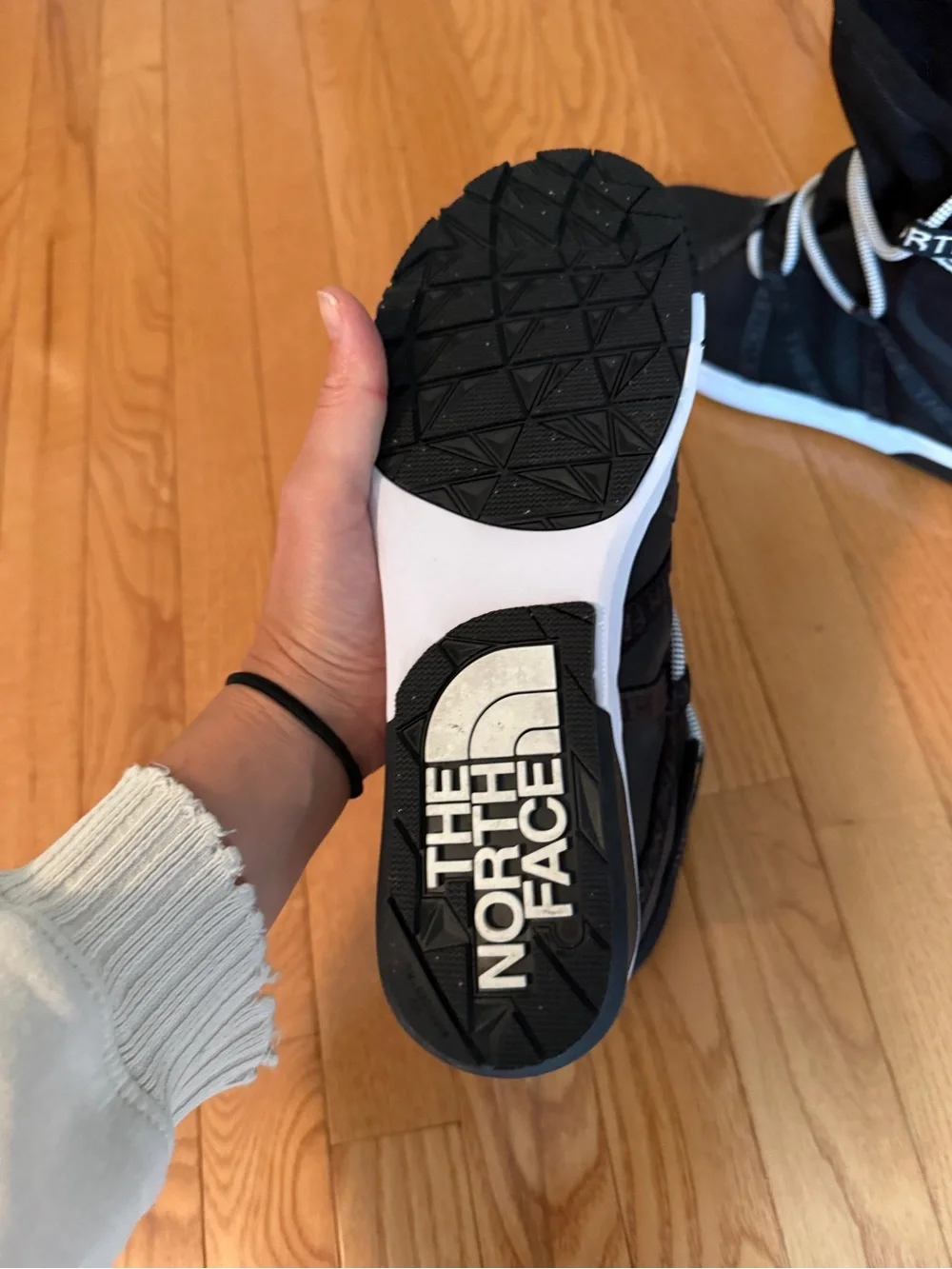 The North Face Black & White High-Top Winter Boots